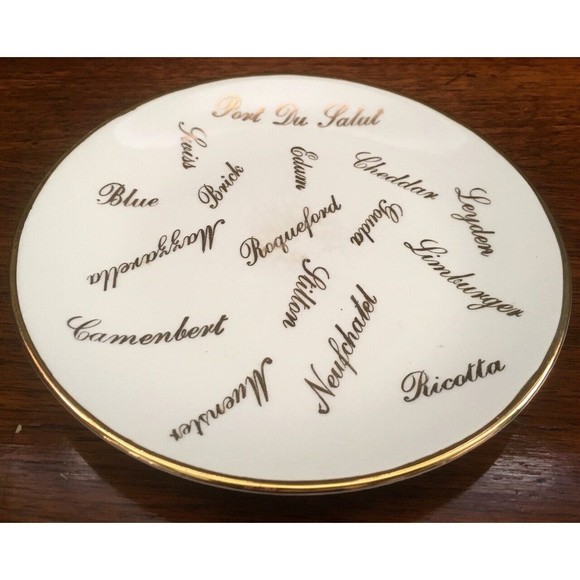 Vintage NAPCO Ceramic Cheese Plate 22K Gouda Muenster Swiss Camembert Limburger - Picture 8 of 9